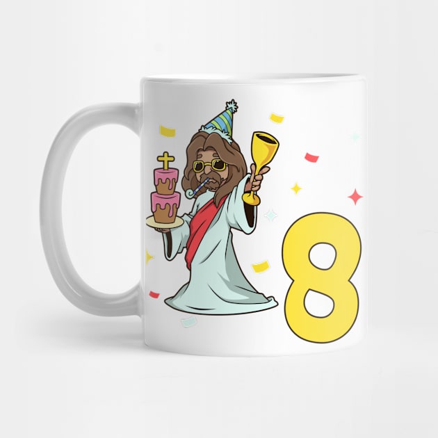 I am 8 with Jesus - kids birthday 8 years old by Modern Medieval Design